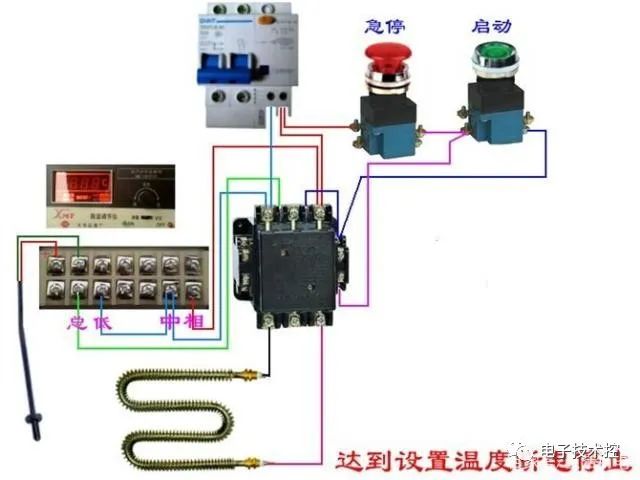 温度控LD乐动 乐动体育制常见电路实物接线图(图5)